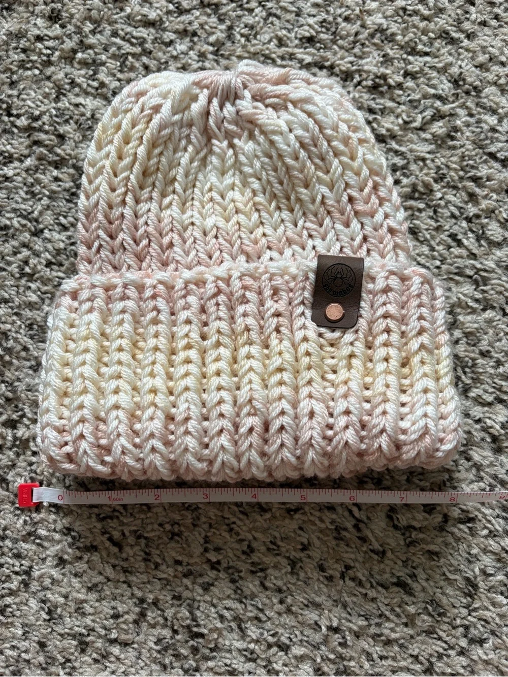 Handmade chunky ribbed knit beanie
